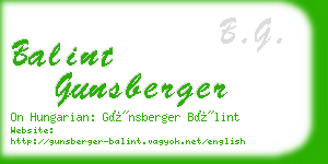 balint gunsberger business card